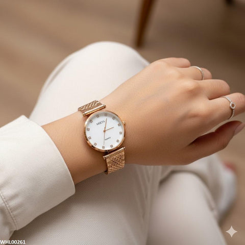 WHL00261 IWA Round Bezel Gold-Tone Watch - WHL