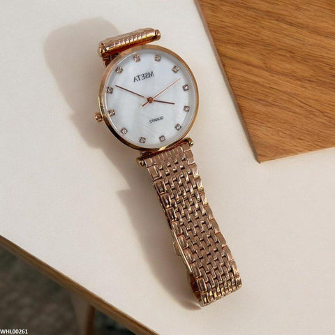 WHL00261 IWA Round Bezel Gold-Tone Watch - WHL