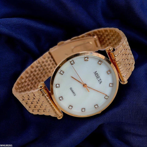 WHL00261 IWA Round Bezel Gold-Tone Watch - WHL