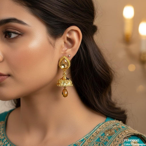 PEJH00041 SDQ Tear Drop Jhumki - PEJH