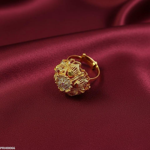 PRH00066 MZM Round Flower Ring Adjustable - PRH