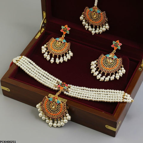 PCKH00251 MZM Multi-Star Pearl Drop Choker Set - PCKH