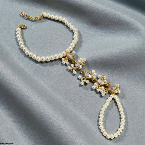 PBRH00197 SDQ Pearl Flower Angla Bracelet Adjustable - PBRH