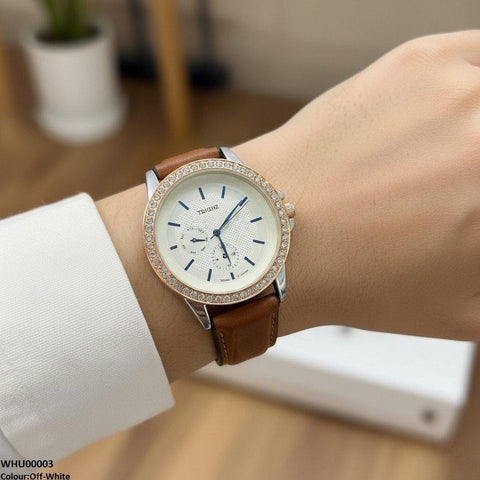 WHU00003 IWA Round  Bezal Stone Unisex Watch - WHU