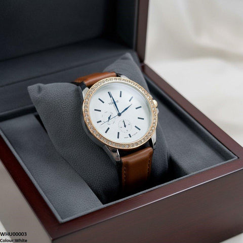 WHU00003 IWA Round  Bezal Stone Unisex Watch - WHU