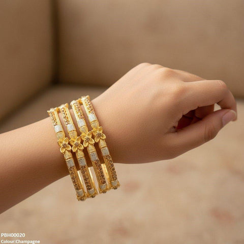 PBH00020 SDQ Flower 4 Pics Of Bangles Set - PBH