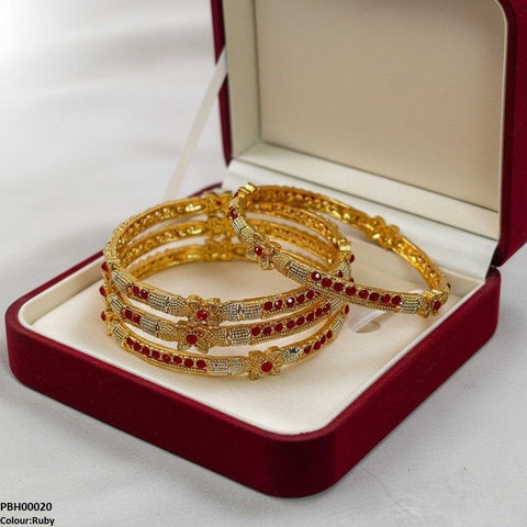 PBH00020 SDQ Flower 4 Pics Of Bangles Set - PBH
