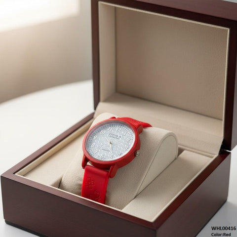 WHL00416 IWA Star White Dial Rubber Strap Women's Watch - WHL