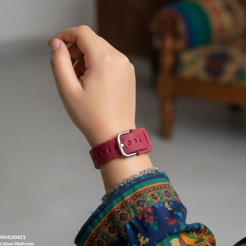 WHL00421 IWA Stone Dial Rubber Strap Women's Watch - WHL