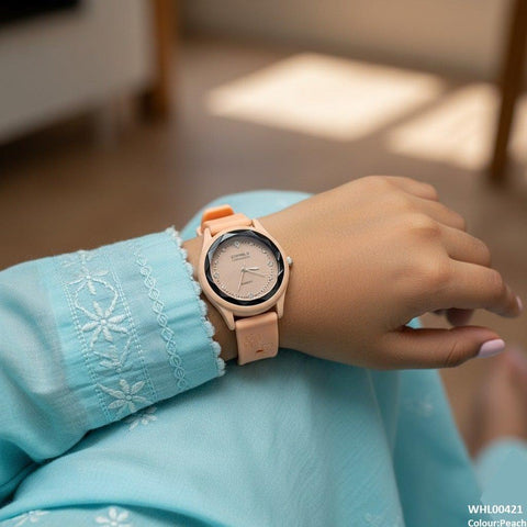 WHL00421 IWA Stone Dial Rubber Strap Women's Watch - WHL