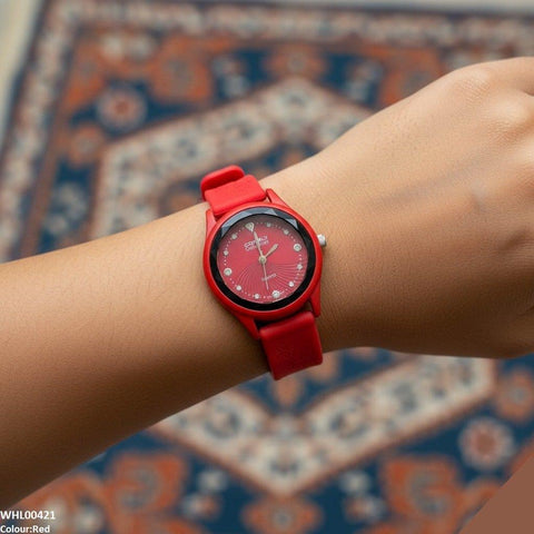 WHL00421 IWA Stone Dial Rubber Strap Women's Watch - WHL