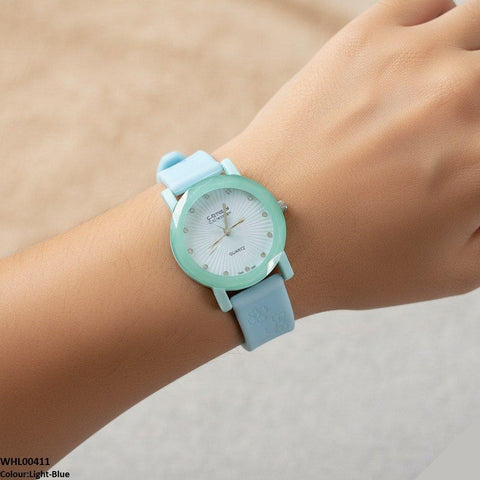 WHL00411 IWA Round Flower Dial Rubber Strap Women's Watch - WHL