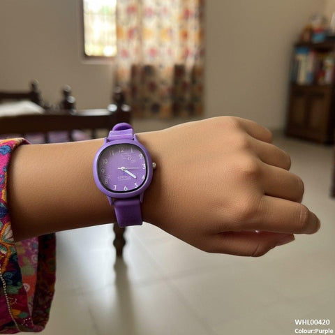 WHL00420 IWA Round Flower Rubber Strap Women's Watch - WHL