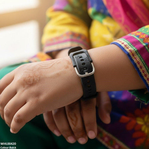 WHL00420 IWA Round Flower Rubber Strap Women's Watch - WHL