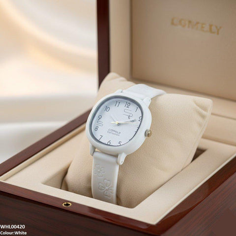 WHL00420 IWA Round Flower Rubber Strap Women's Watch - WHL