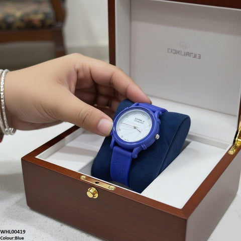 WHL00419  IWA Round Leaf Dial Rubber Strap Women's Watch - WHL