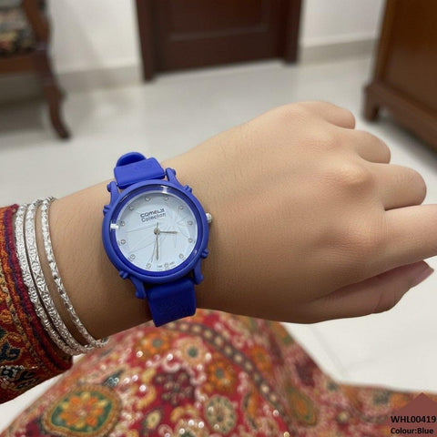 WHL00419  IWA Round Leaf Dial Rubber Strap Women's Watch - WHL