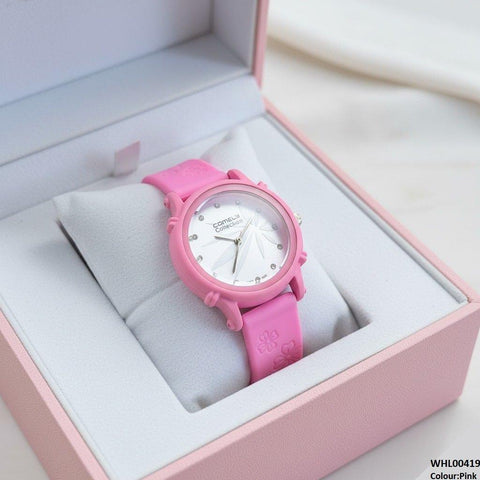 WHL00419  IWA Round Leaf Dial Rubber Strap Women's Watch - WHL