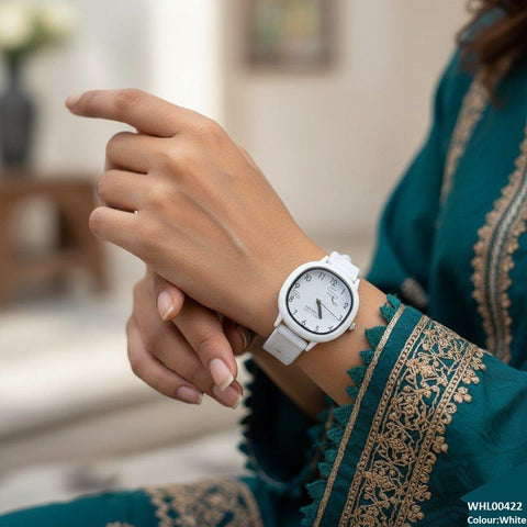 WHL00422 IWA Round Flower Rubber Strap Women's Watch - WHL