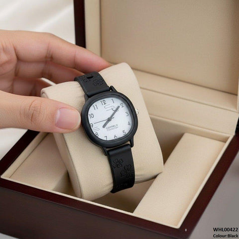 WHL00422 IWA Round Flower Rubber Strap Women's Watch - WHL