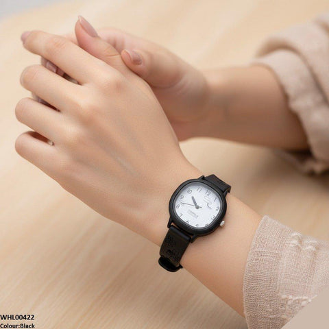 WHL00422 IWA Round Flower Rubber Strap Women's Watch - WHL