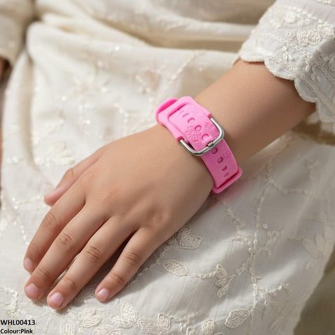 WHL00413 IWA Round Flower Rubber Strap Women's Watch - WHL