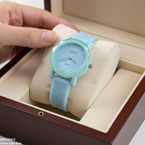 WHL00413 IWA Round Flower Rubber Strap Women's Watch - WHL