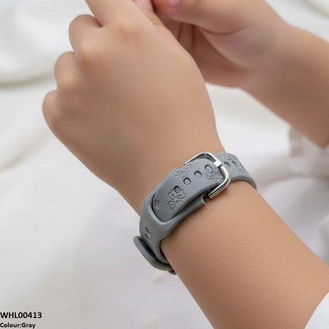 WHL00413 IWA Round Flower Rubber Strap Women's Watch - WHL