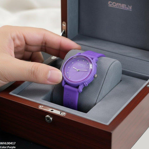 WHL00417  IWA Round Leaf Dial Rubber Strap Women's Watch - WHL