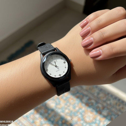 WHL00418 IWA Flower Rubber Strap Women's Watch - WHL