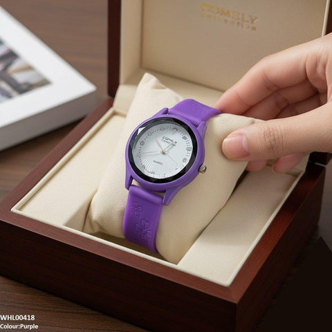 WHL00418 IWA Flower Rubber Strap Women's Watch - WHL