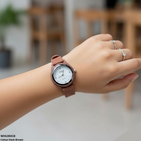 WHL00418 IWA Flower Rubber Strap Women's Watch - WHL