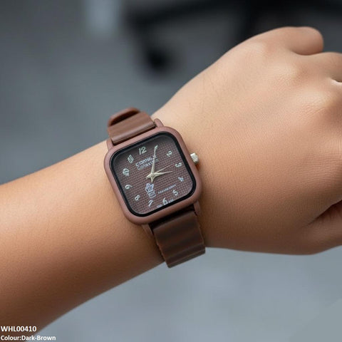 WHL00410 IWA Square Mini Box Dial Rubber Strap Women's Watch - WHL