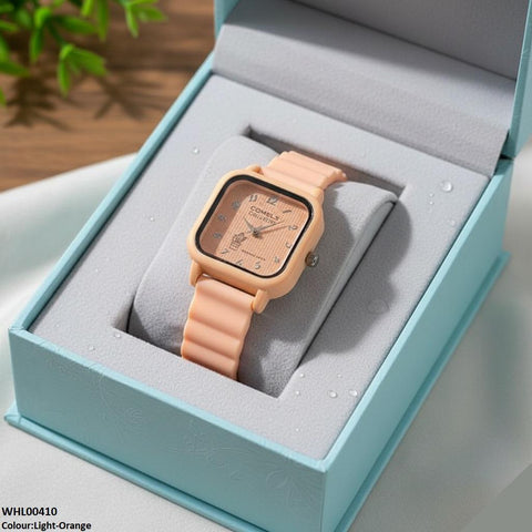 WHL00410 IWA Square Mini Box Dial Rubber Strap Women's Watch - WHL