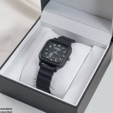 WHL00410 IWA Square Mini Box Dial Rubber Strap Women's Watch - WHL