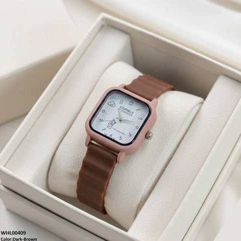 WHL00409 IWA Mini Square Dial Rubber Strap Women's Watch - WHL
