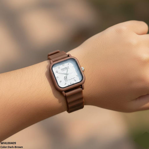 WHL00409 IWA Mini Square Dial Rubber Strap Women's Watch - WHL