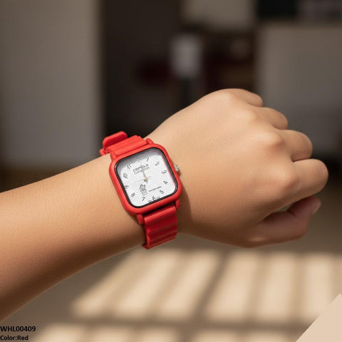 WHL00409 IWA Mini Square Dial Rubber Strap Women's Watch - WHL