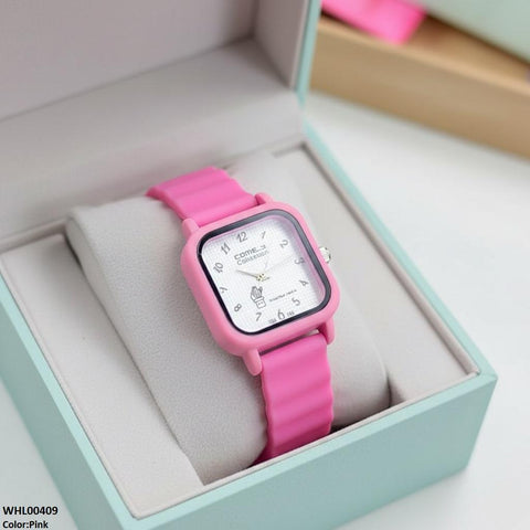 WHL00409 IWA Mini Square Dial Rubber Strap Women's Watch - WHL