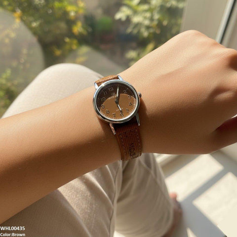 WHL00435 BWS Round Bezel Dial Leather Strap Women's Watch - WHL