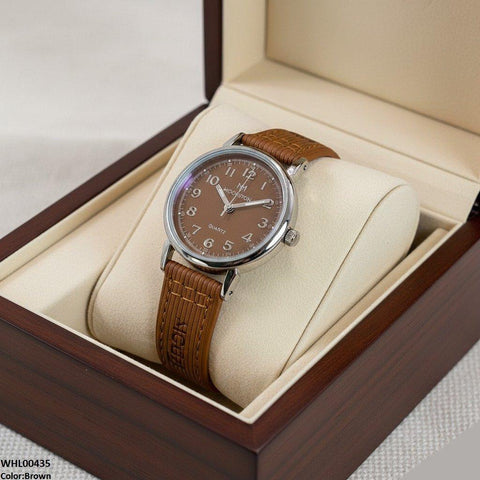 WHL00435 BWS Round Bezel Dial Leather Strap Women's Watch - WHL