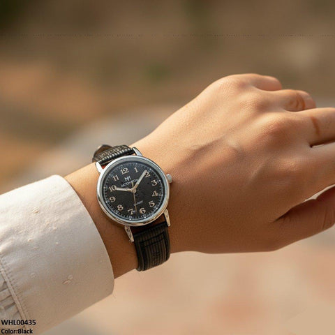 WHL00435 BWS Round Bezel Dial Leather Strap Women's Watch - WHL