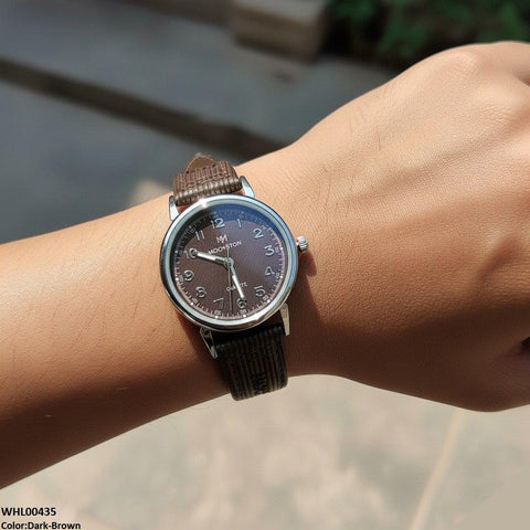 WHL00435 BWS Round Bezel Dial Leather Strap Women's Watch - WHL