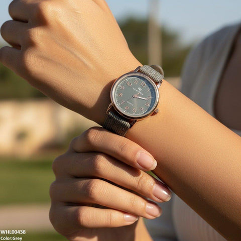 WHL00438 BWS Round Leather Strap Women's Watch - WHL