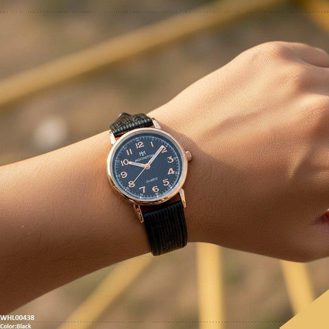 WHL00438 BWS Round Leather Strap Women's Watch - WHL