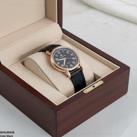 WHL00438 BWS Round Leather Strap Women's Watch - WHL