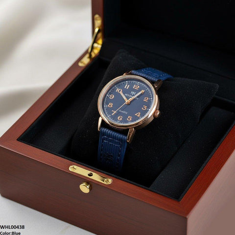 WHL00438 BWS Round Leather Strap Women's Watch - WHL