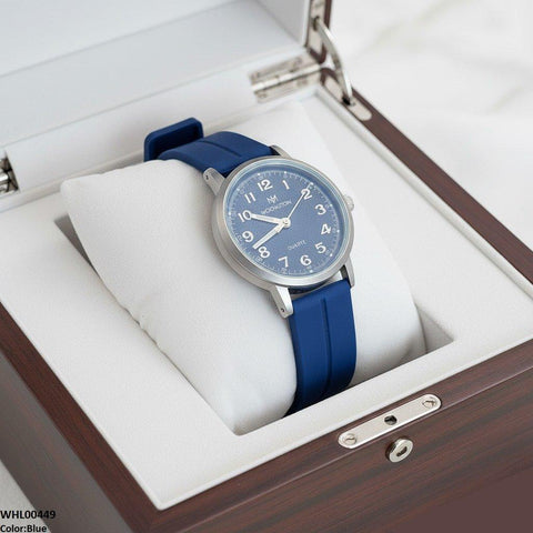 WHL00449  BWS Grey Bezel  Magnetic Rubber Strap Women's Watch - WHL