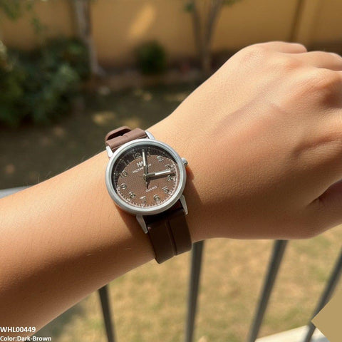 WHL00449  BWS Grey Bezel  Magnetic Rubber Strap Women's Watch - WHL