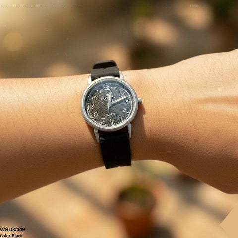 WHL00449  BWS Grey Bezel  Magnetic Rubber Strap Women's Watch - WHL